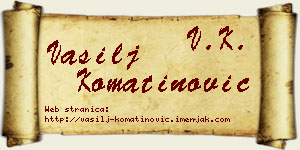 Vasilj Komatinović vizit kartica
